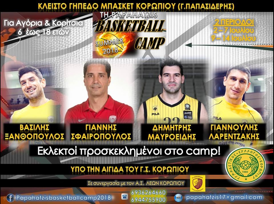 Αντίστροφη μέτρηση για τις δυο υποτροφίες για το camp «TH. PAPAHATZIS BASKETBALL CAMP»