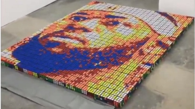 Το εντυπωσιακό πορτραίτο του LeBron James από κύβους του Rubik (pic+vids)